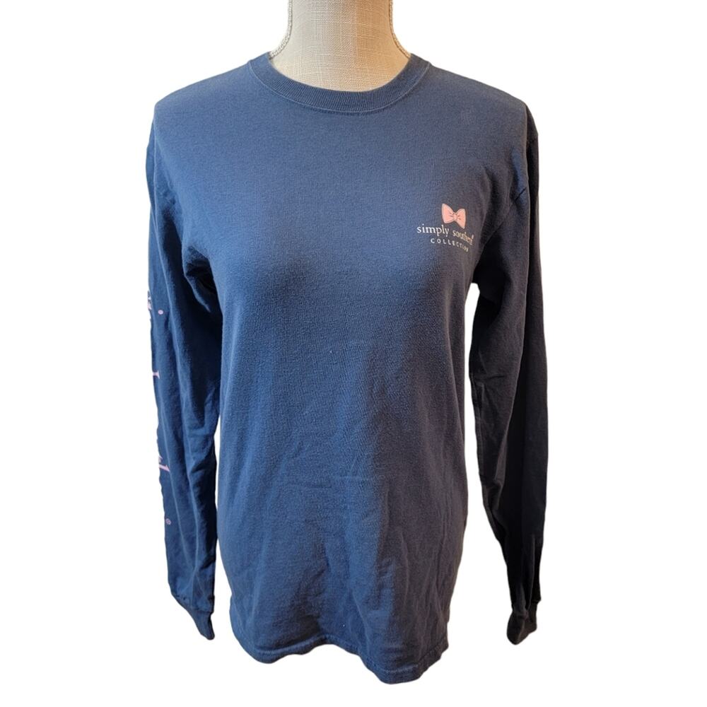 Simply Southern Long Sleeve Blue Dog Jeep Best Memories T-Shirt Size Small